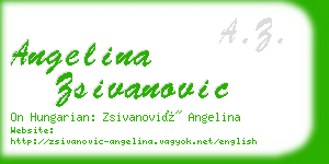 angelina zsivanovic business card